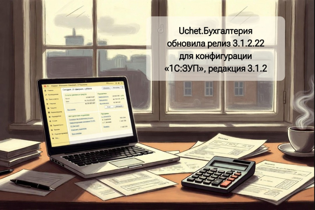 1С (Uchet.Бухгалтерия) обновила релиз 3.1.2.22 для конфигурации  «1С:ЗУП», редакция 3.1.2