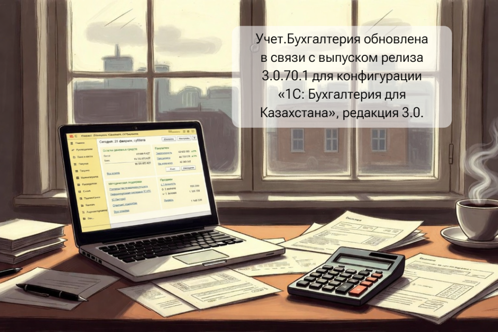 Учет.Бухгалтерия обновлена в связи с выпуском релиза  3.0.70.1 для конфигурации  «1С: Бухгалтерия для Казахстана», редакция 3.0